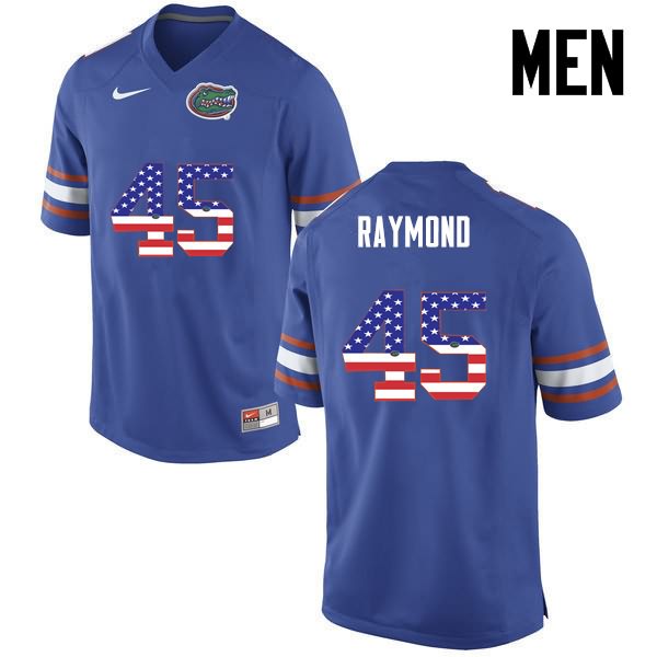 Men's NCAA Florida Gators R.J. Raymond #45 Stitched Authentic USA Flag Fashion Nike Blue College Football Jersey UUS6565VF